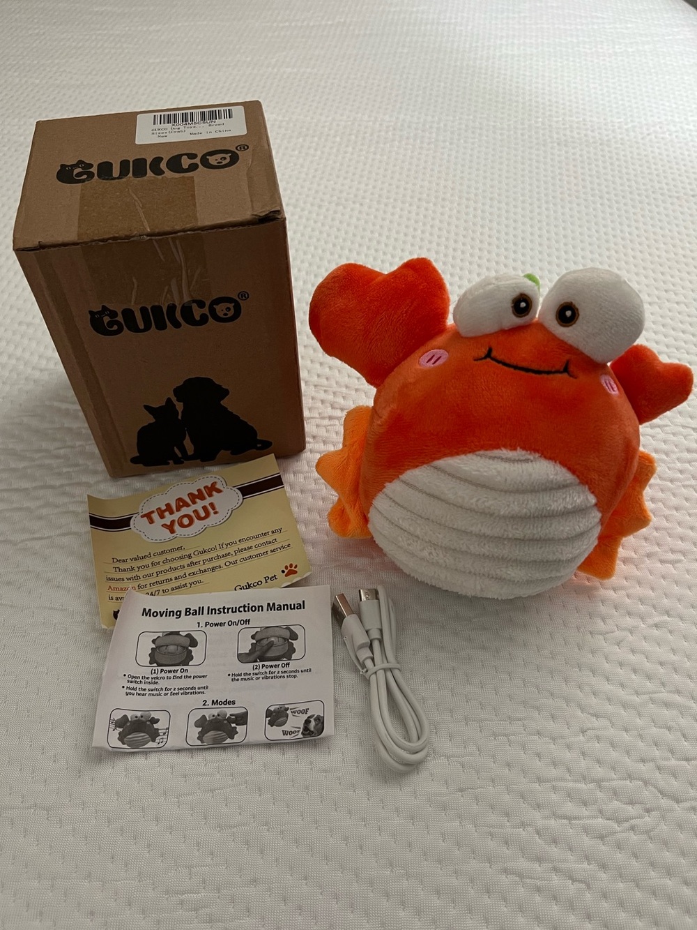 Gukco Interactive Bouncing Crab Dog Toy